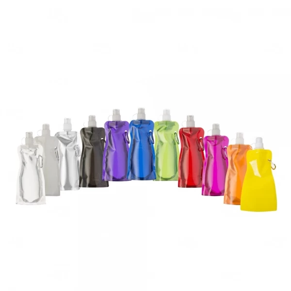 Squeeze Plástica Dobrável 450ml com Mosquetão Personalizada 