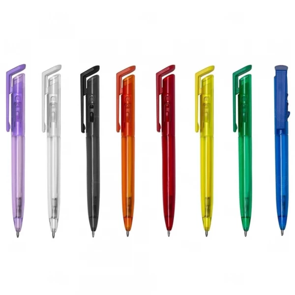 Caneta Plástica Translúcida Colorida Personalizada 