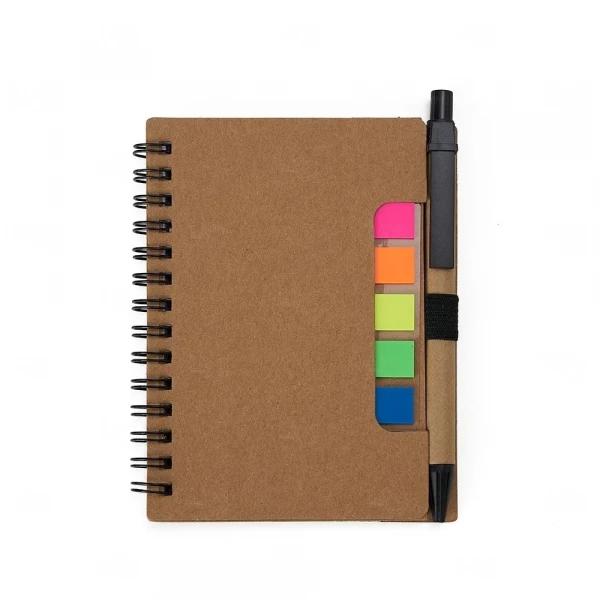 Caderneta Ecológica com Post-it e Caneta Personalizada - 13x9 cm