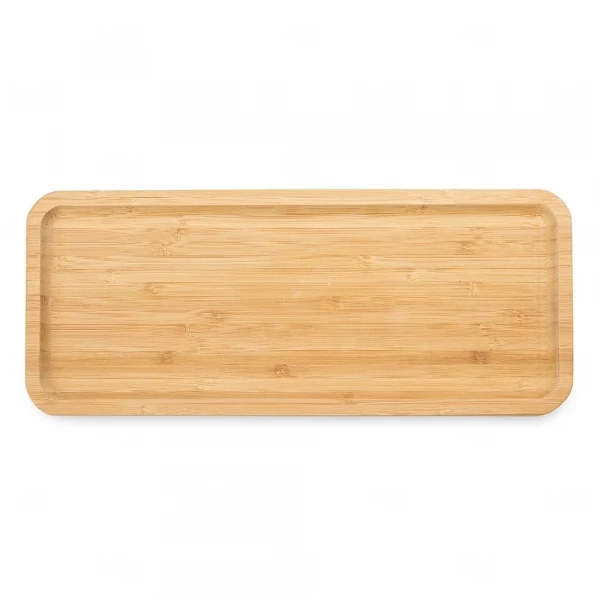 Petisqueira Retangular de Bambu 36x15cm Personalizada 