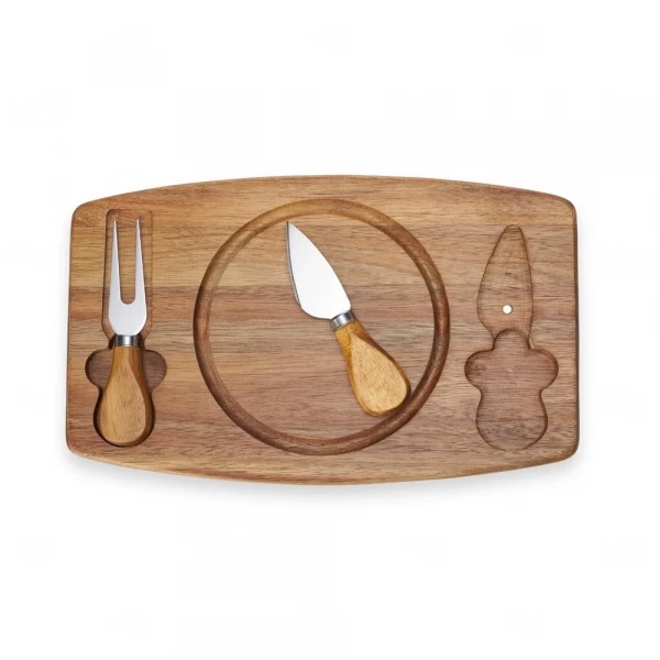 Kit Queijo 3 Peças com Tábua Magnética Personalizado 