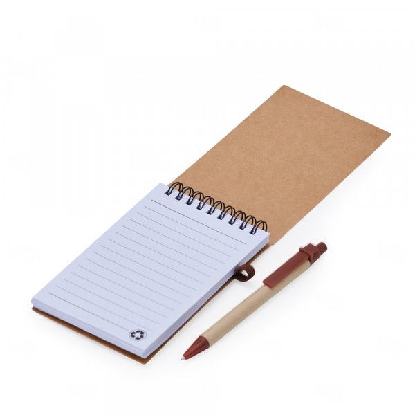 Bloco Ecológico Kraft com Caneta Personalizado  - 14,9 x 9 cm 