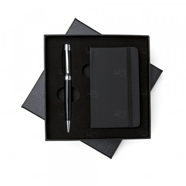 Kit Executivo Personalizado - Caneta Metálica e Caderneta