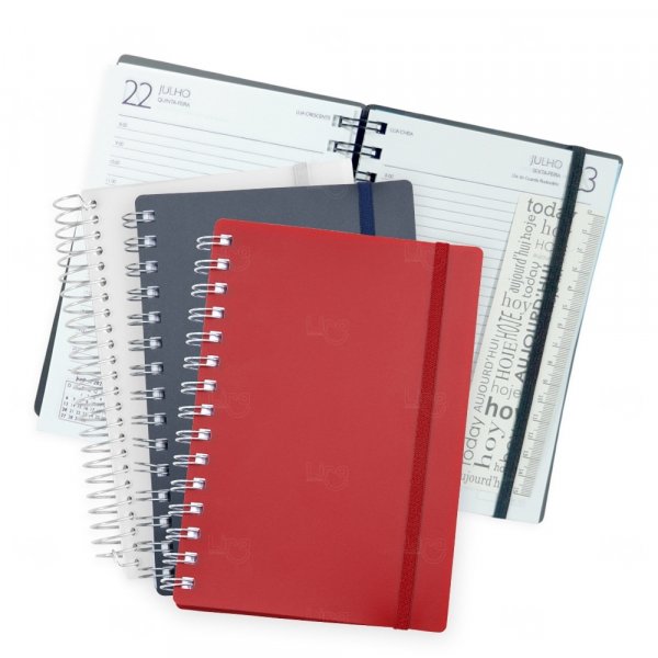 Agenda Diária 2026 com Espiral Personalizada - 20x14,6cm 