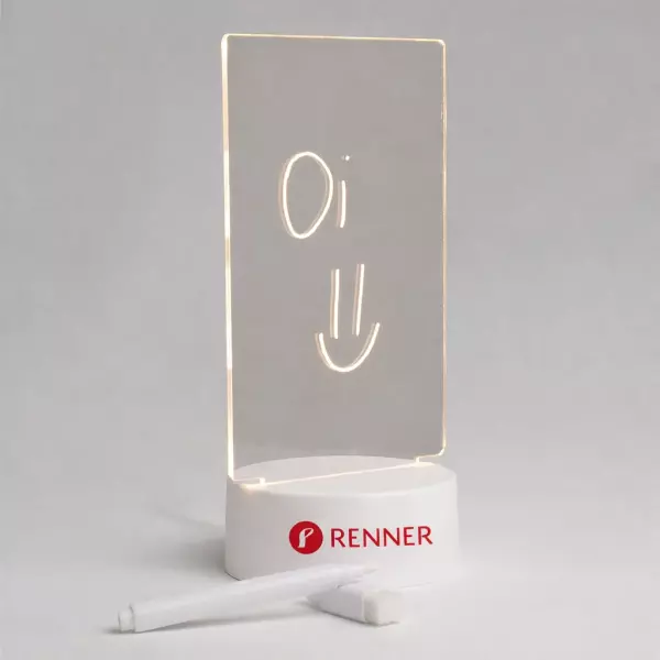 Luminária LED de Mesa com Tela para Anotações Personalizada