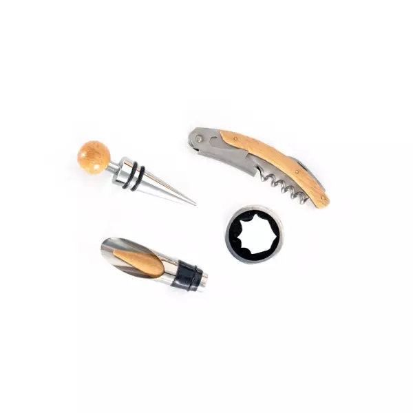 Kit Vinho Bambu 4 Peças Personalizado 