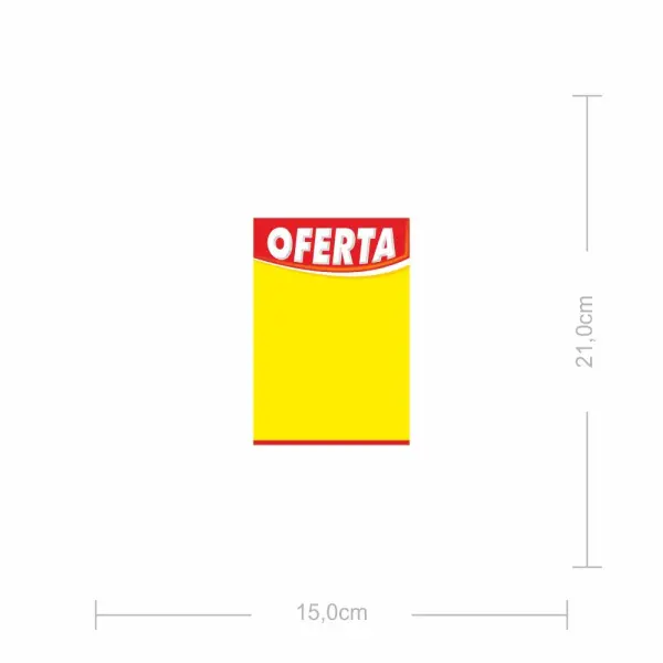 Cartaz Oferta Preço P - 15x21cm - 100 unidades 
