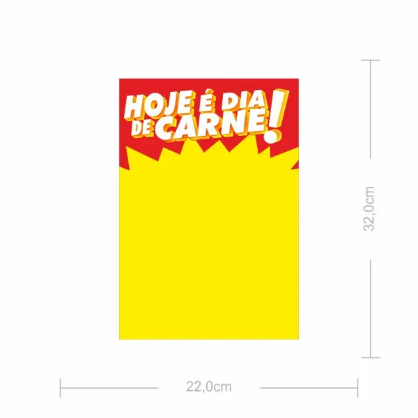 Cartaz Dia de Carne M - 32x22cm - 100 Unidades 