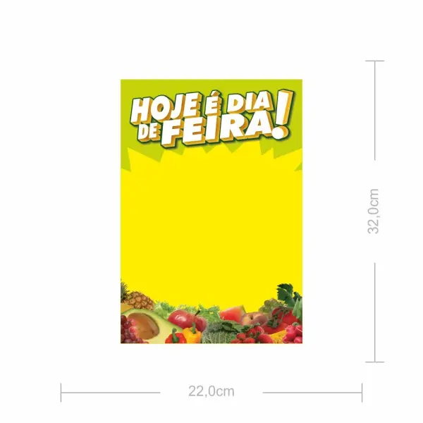 Cartaz Dia de Feira Médio - 32x22cm - 100 Unidades 