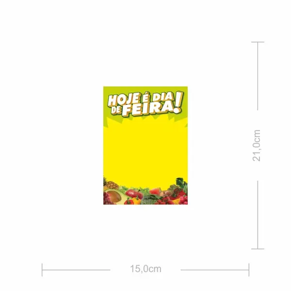 Cartaz Dia de Feira Pequeno - 15x21cm - 100 Unidades 