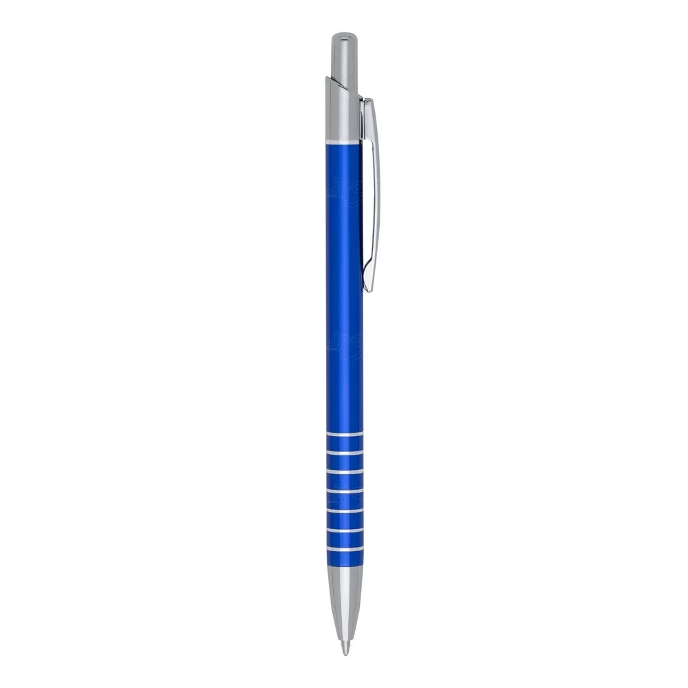 Caneta de Metal com Detalhes em Anéis Personalizada Azul