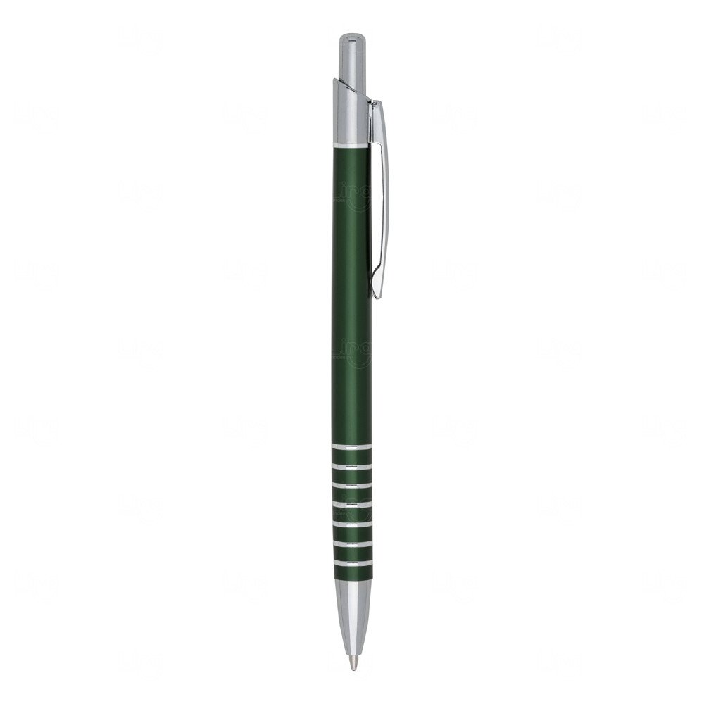 Caneta de Metal com Detalhes em Anéis Personalizada Verde