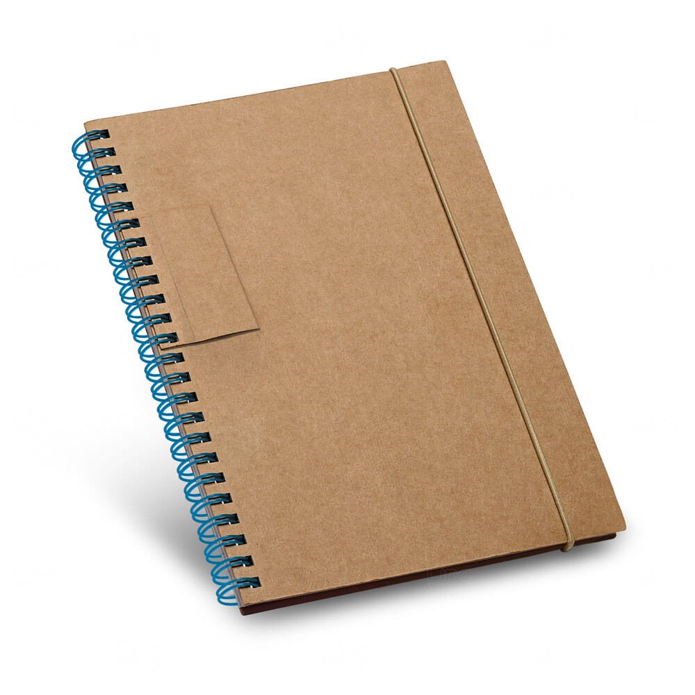 Caderno Ecológico com Espiral Personalizado - 18 x 14 cm Azul Claro