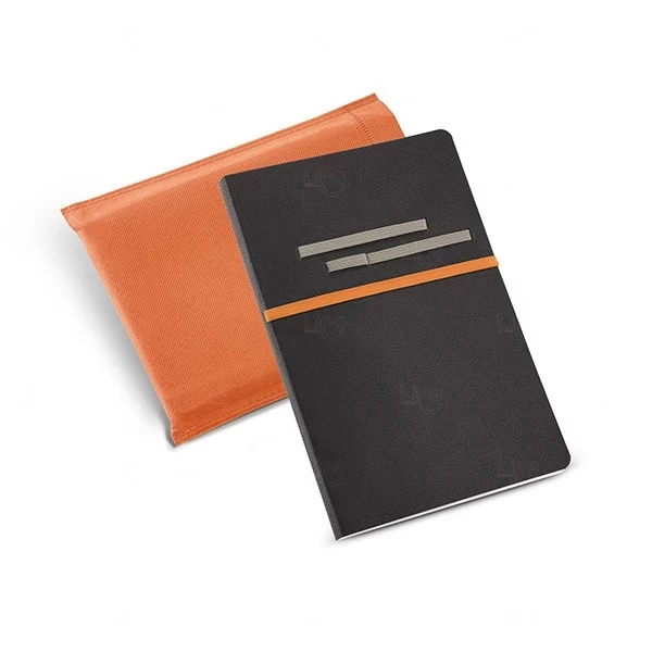 Moleskine de Couro Sintético Personalizado - 24 x 18,5 cm Laranja