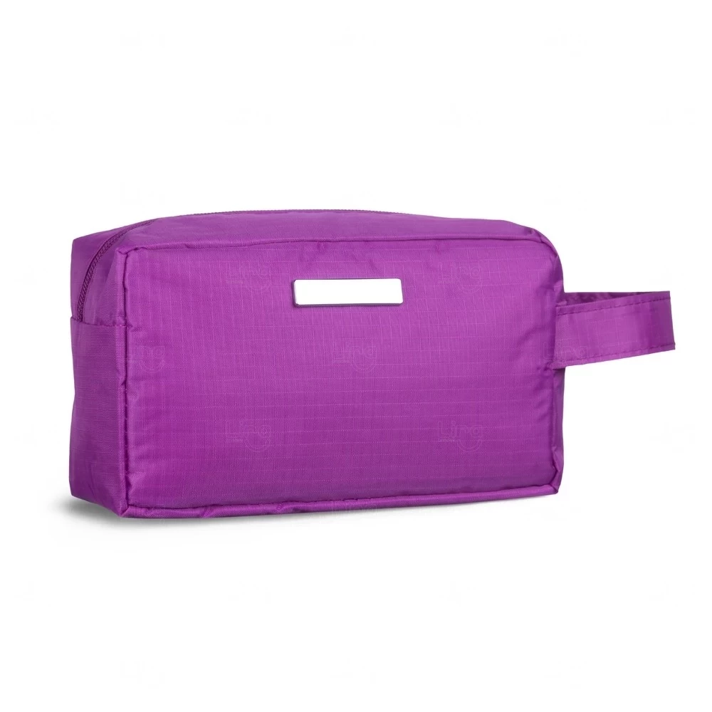 Nécessaire em PVC com Plaquinha Metálica Personalizada Roxo