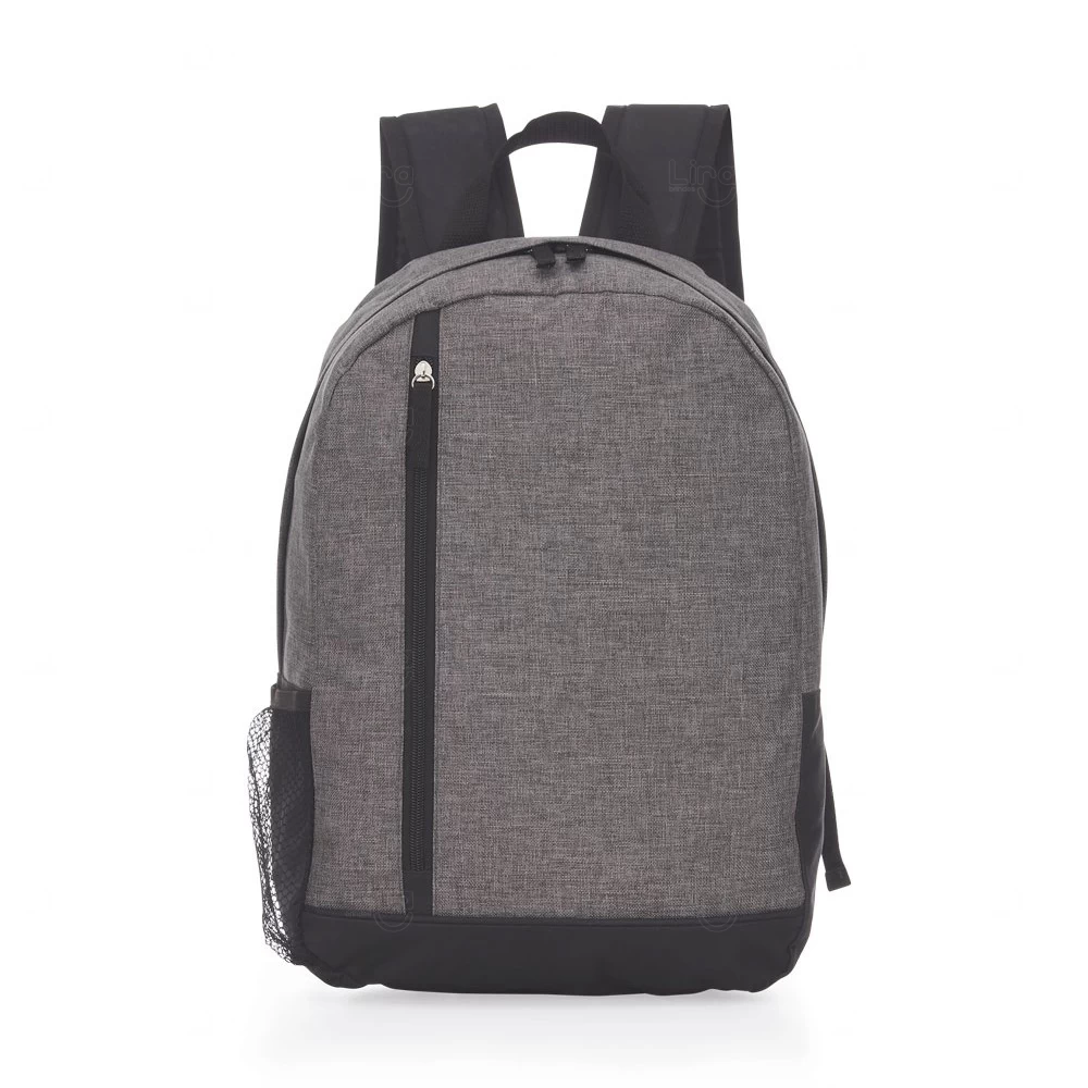 Mochila de Poliéster Personalizada Cinza