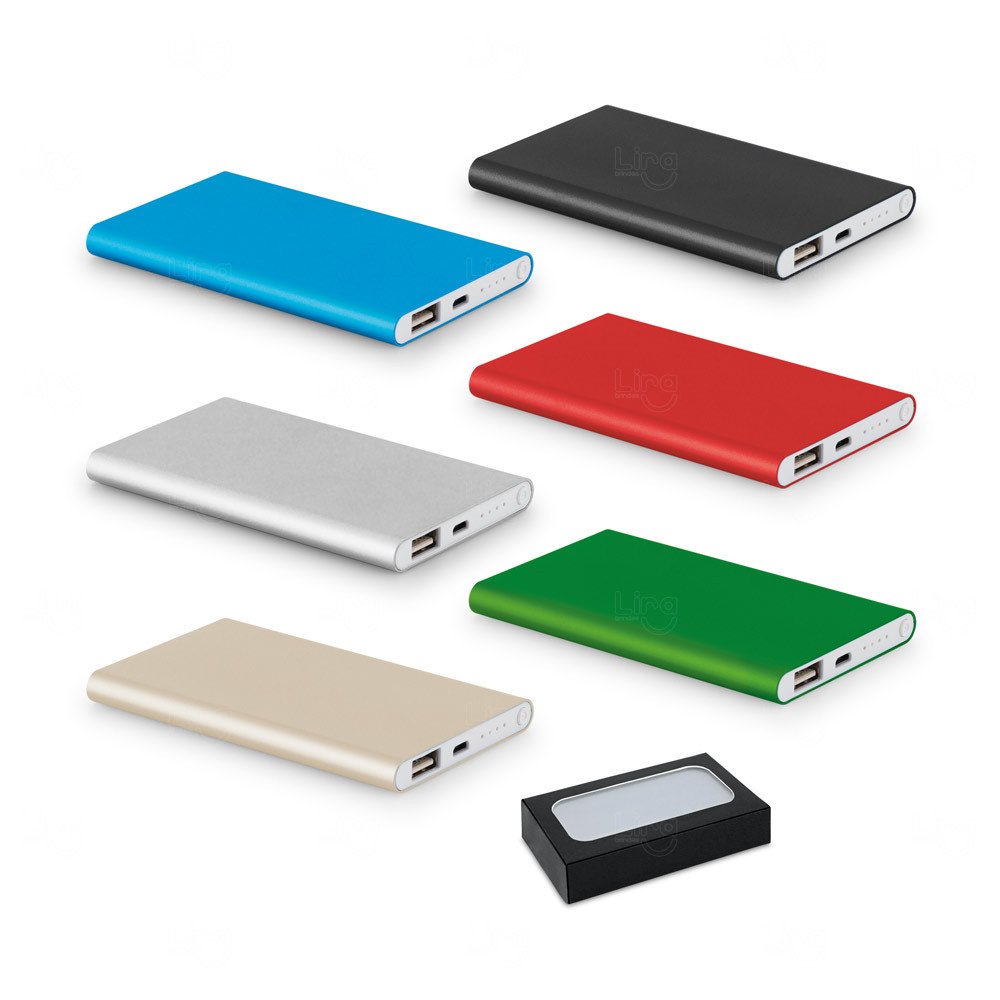 Power Bank Portátil Slim Colorido Personalizado -  4.400 mAh 
