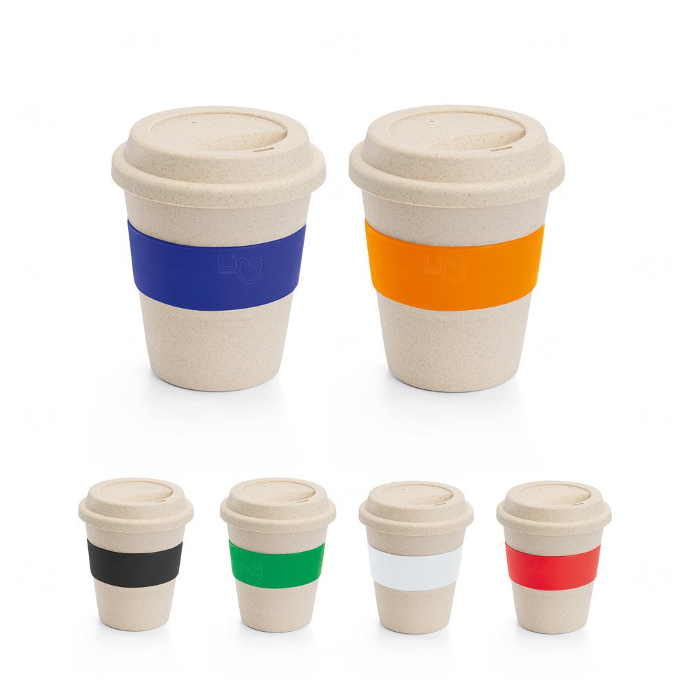 Copo de Viagem em Fibra de Bambu 380ml Personalizado 