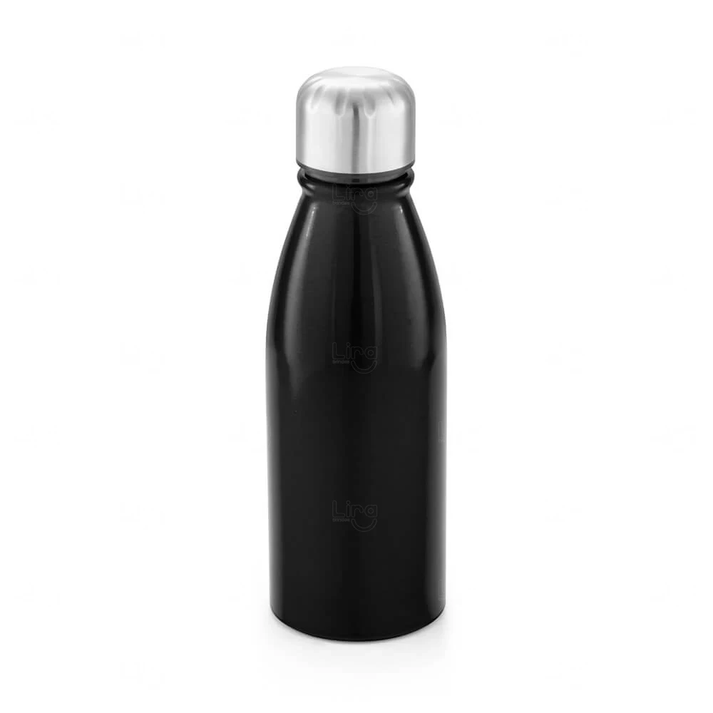 Garrafa de Alumínio 500ml com Tampa Inox Personalizada Preto