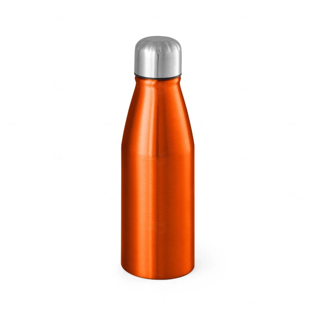 Garrafa de Alumínio 500ml com Tampa Inox Personalizada Laranja
