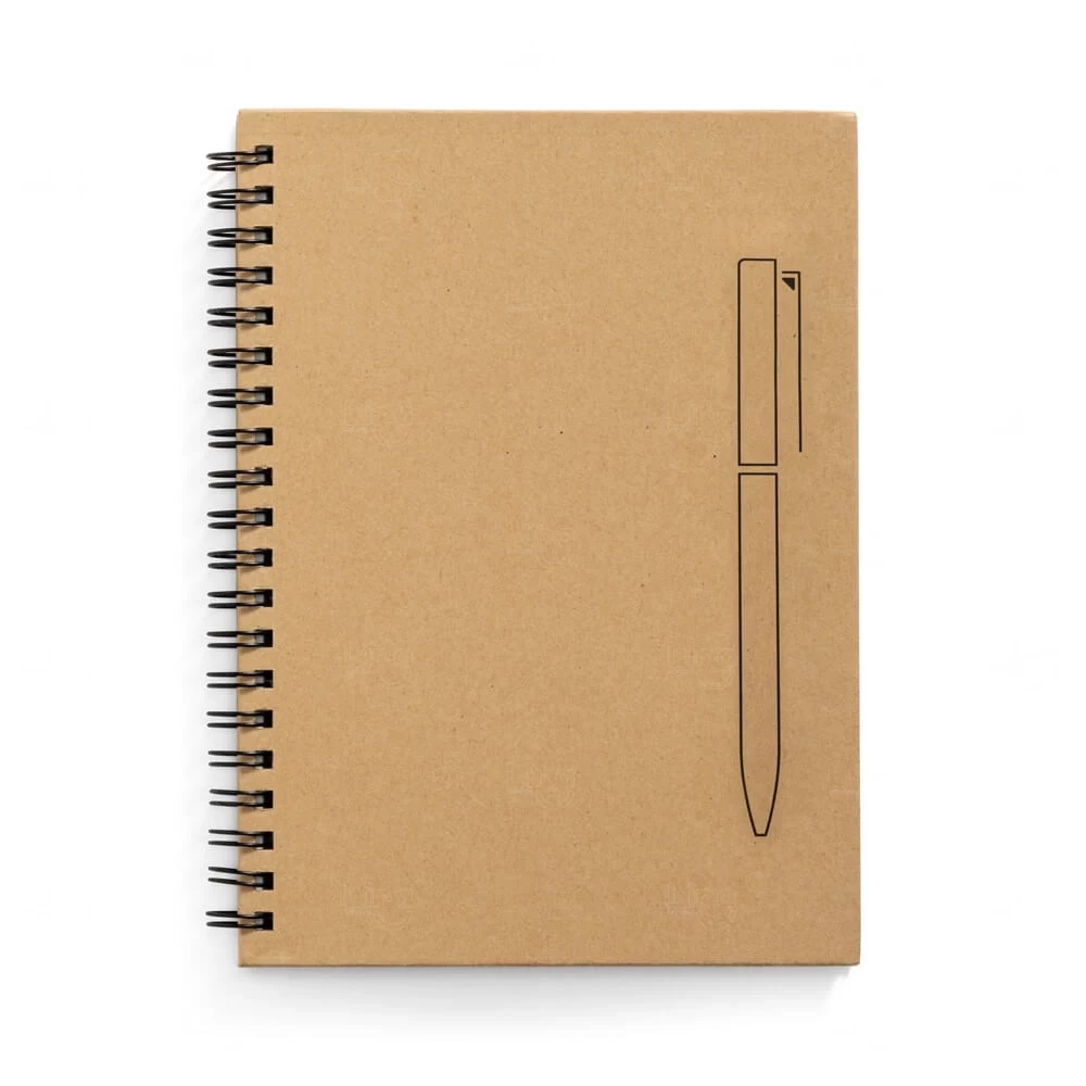 Caderno Kraft com Imã para Caneta Personalizado - 18 x 13 cm 