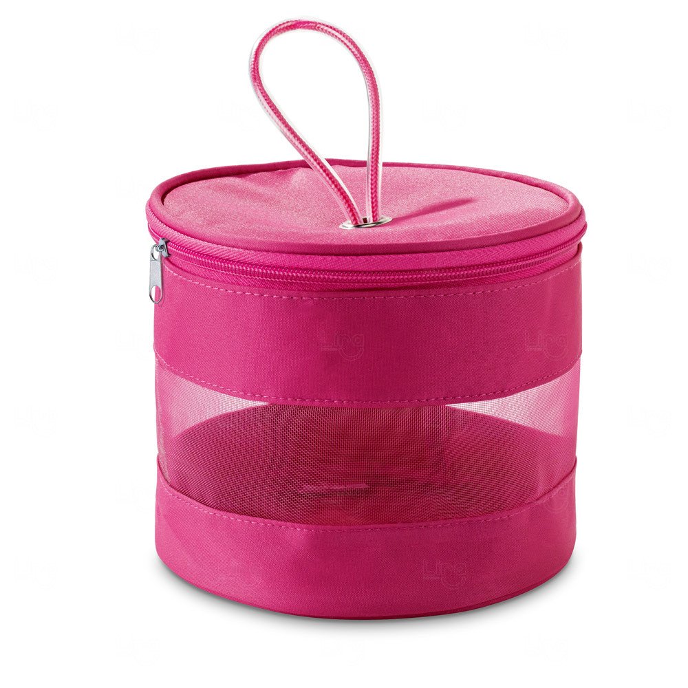 Necessaire de Cosméticos em Microfibra Personalizada Rosa