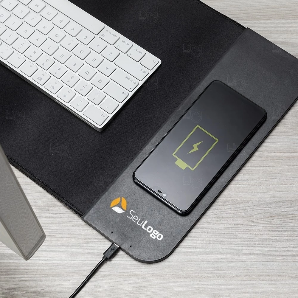 Desk Pad com Base Carregador por Indução Personalizado 