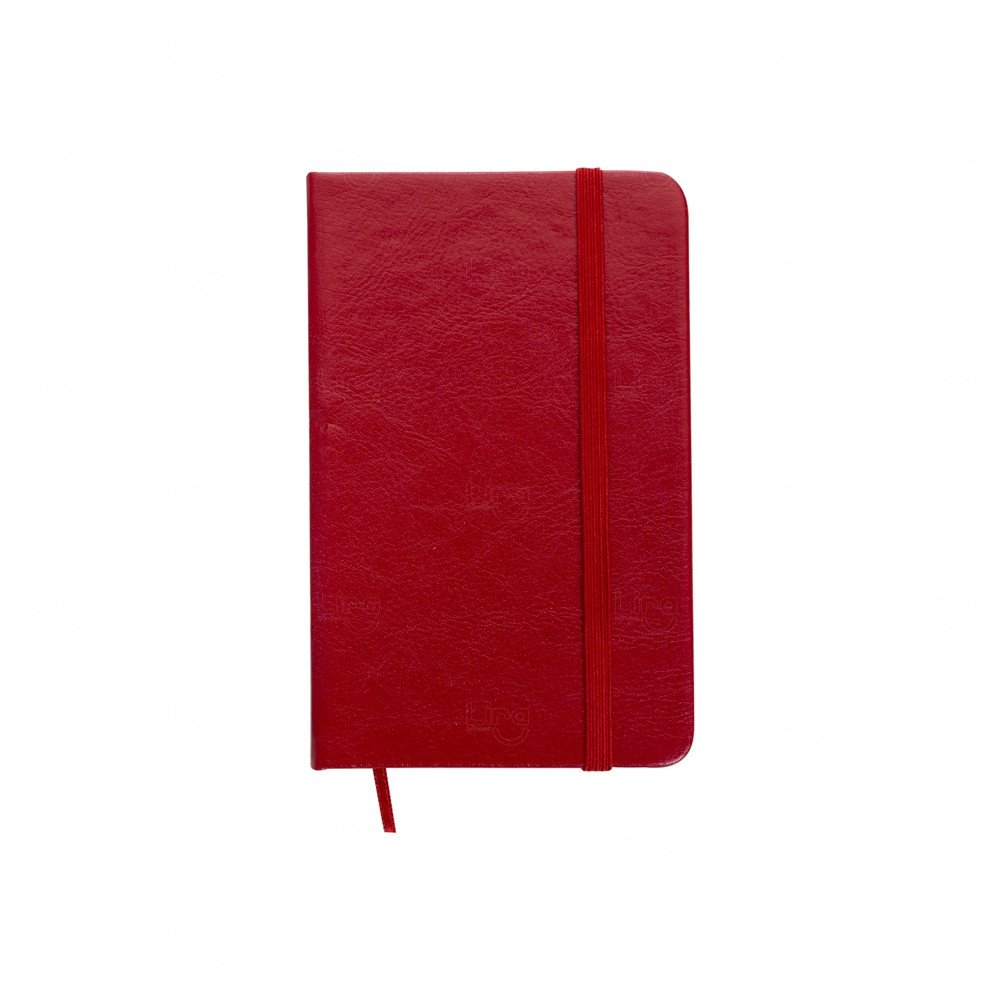 Moleskine em Couro Sintético Personalizado - 14,4 x 8,8 cm Vermelho