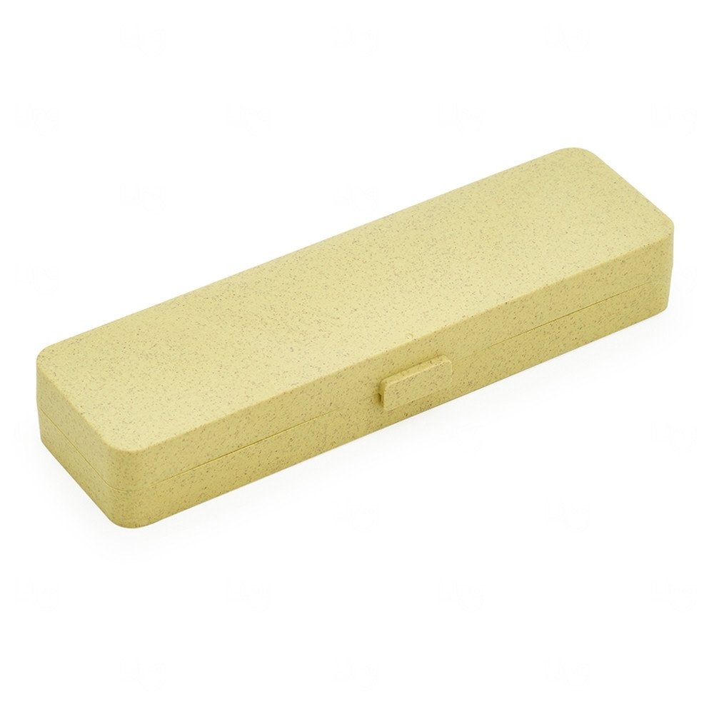 Estojo em Fibra de Bambu Personalizado Amarelo