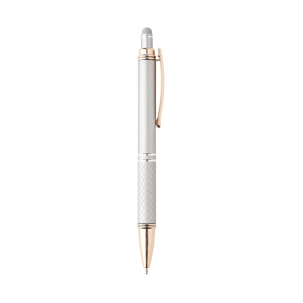 Caneta Metálica Touchscreen com Clip Dourado Personalizada 