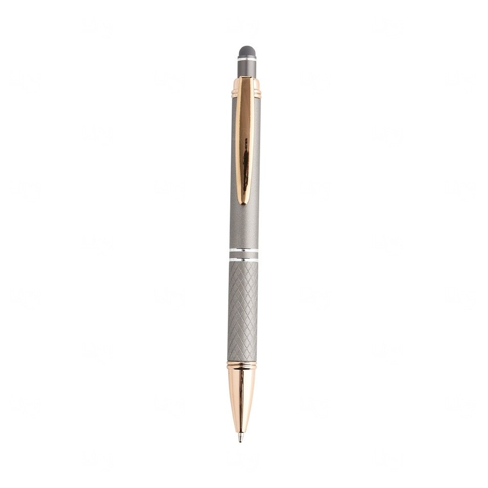 Caneta Metálica Touchscreen com Clip Dourado Personalizada 