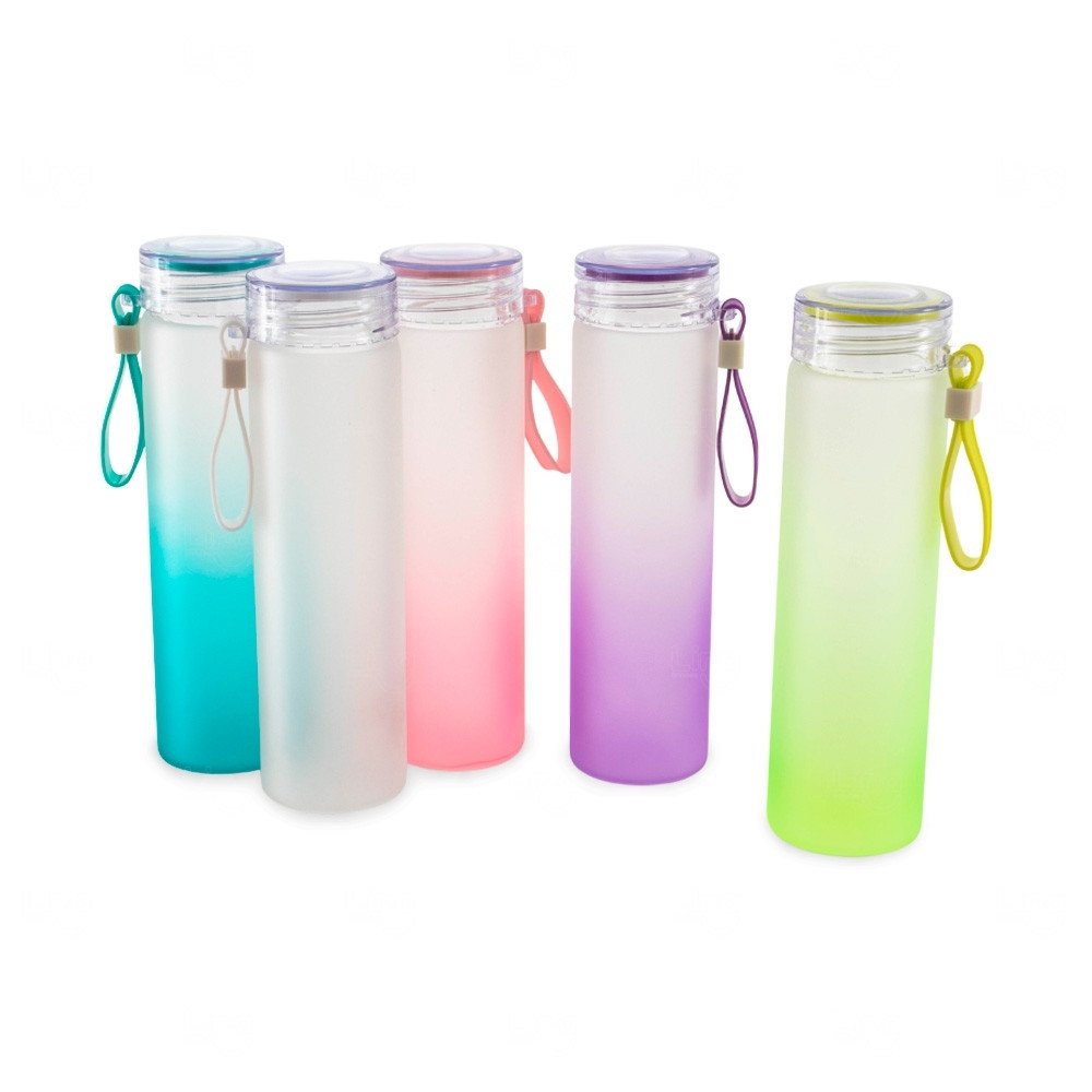 Garrafa de Vidro Jateada Personalizada - 450ml 