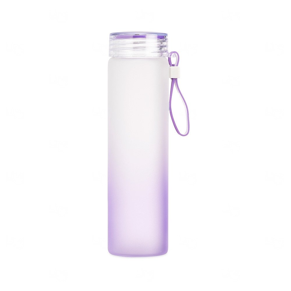 Garrafa de Vidro Jateada Personalizada - 450ml Roxo