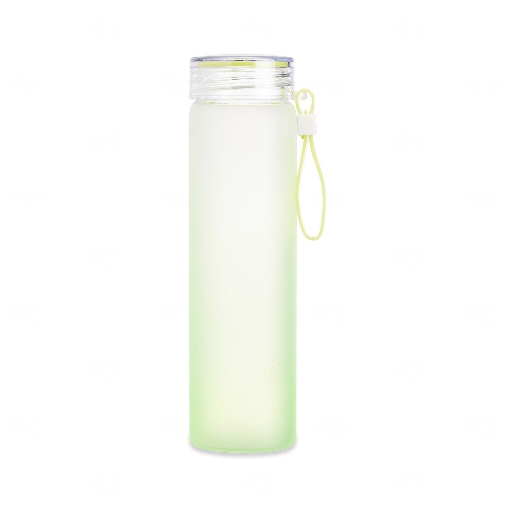 Garrafa de Vidro Jateada Personalizada - 450ml Verde