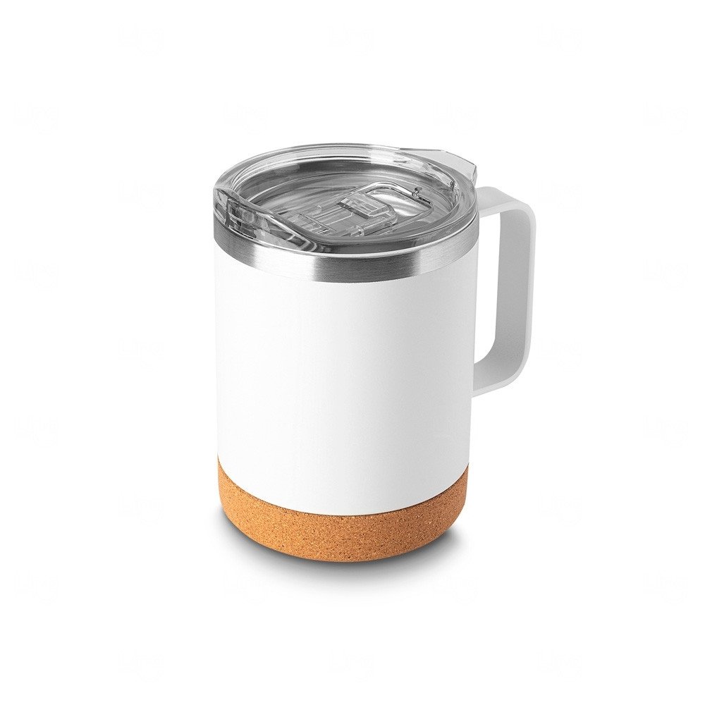 Caneca Térmica Inox Parede Dupla 350ml Personalizada Branco