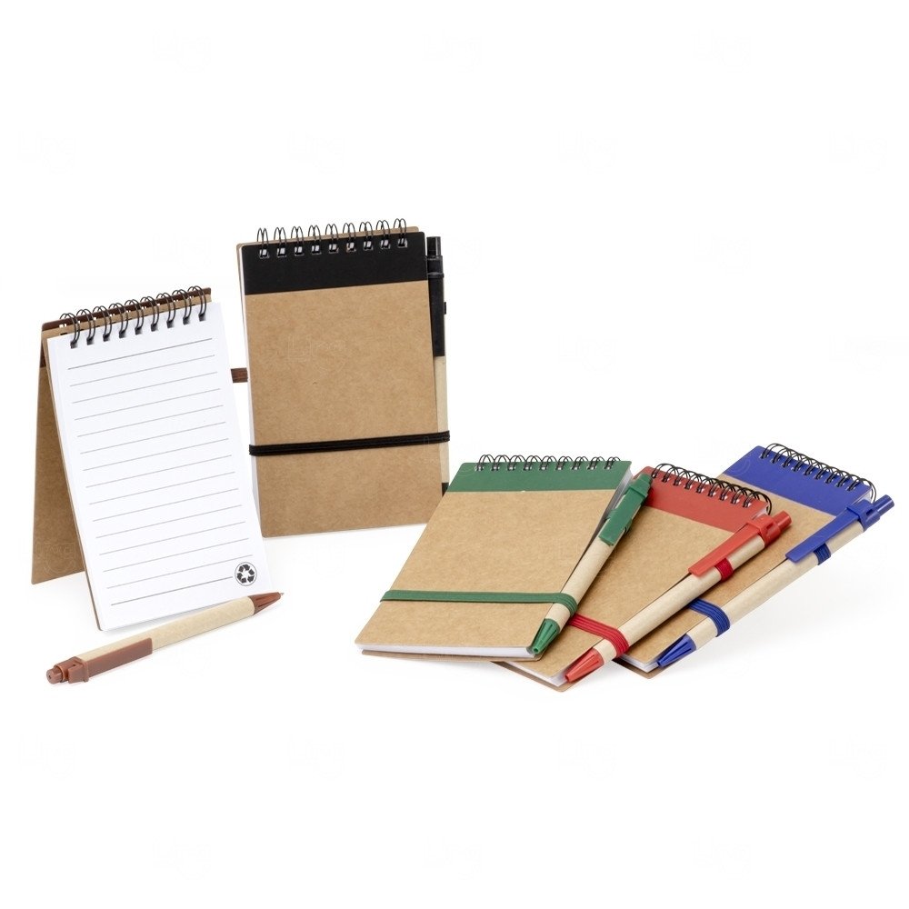 Bloco Ecológico Kraft com Caneta Personalizado  - 14,9 x 9 cm 