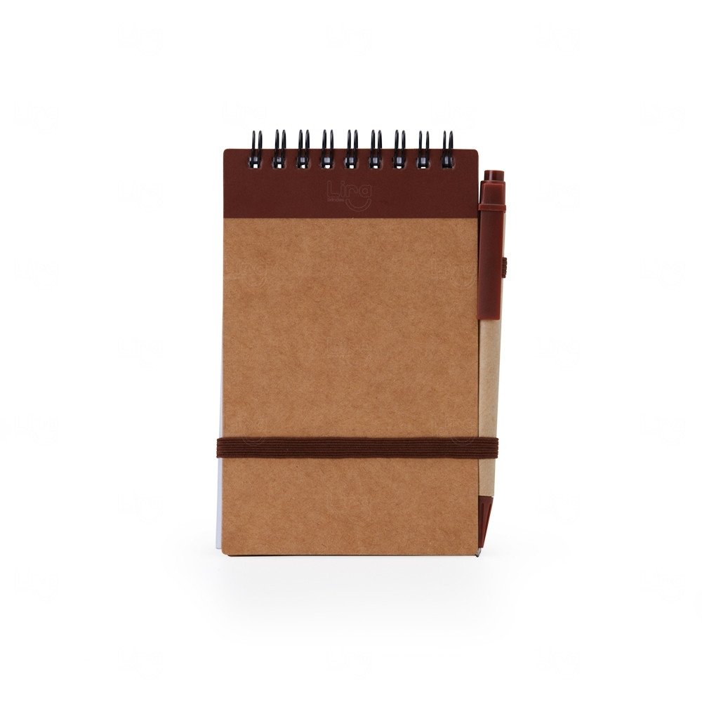 Bloco Ecológico Kraft com Caneta Personalizado  - 14,9 x 9 cm 