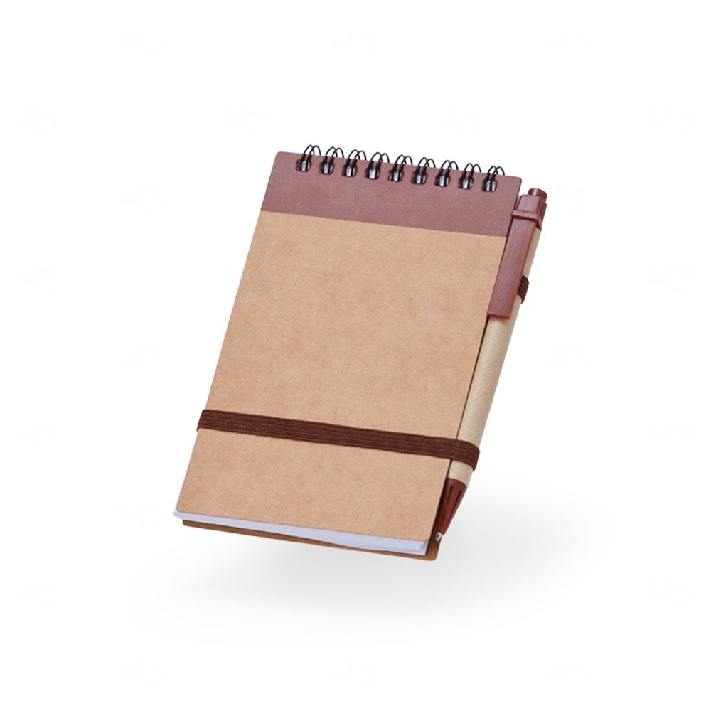 Bloco Ecológico Kraft com Caneta Personalizado  - 14,9 x 9 cm 