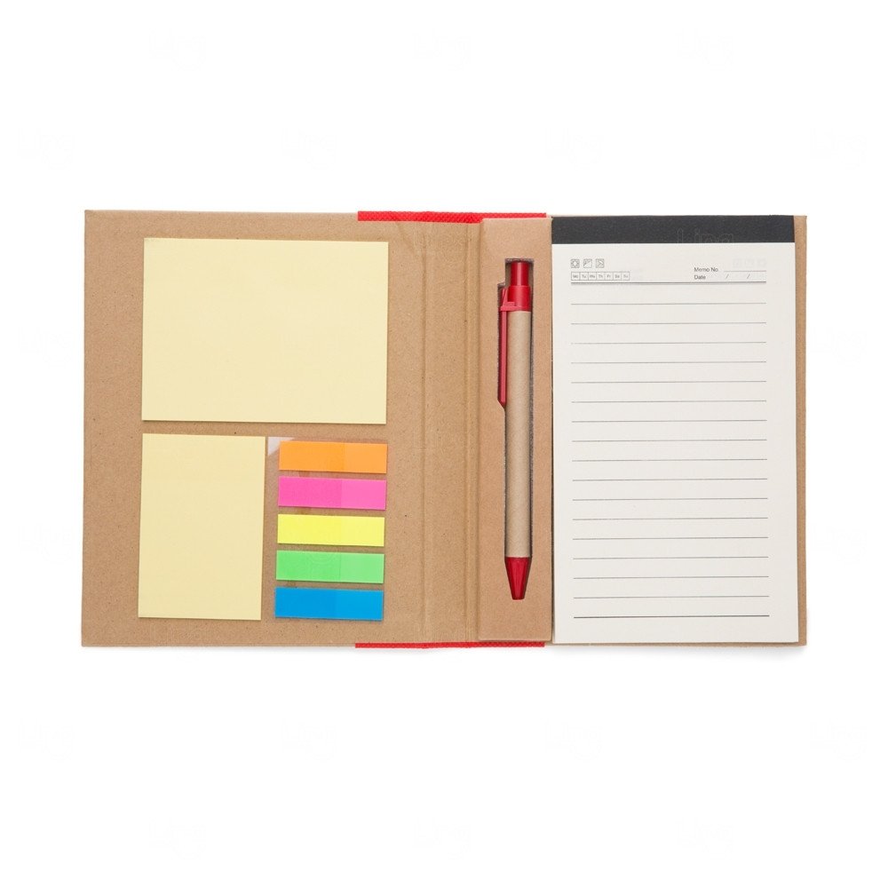 Bloco de Notas Ecológico Post-it e Caneta Personalizado - 18x14cm 