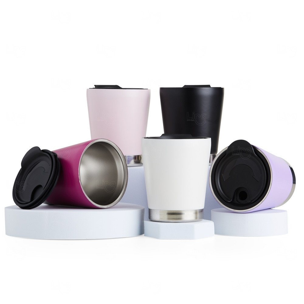 Copo Térmico Inox com Tampa Personalizado - 300ml 