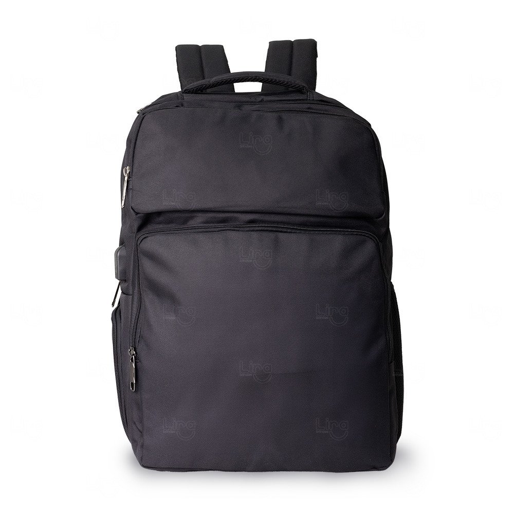 Mochila Nylon 29L com 6 Compartimentos Personalizada Preto