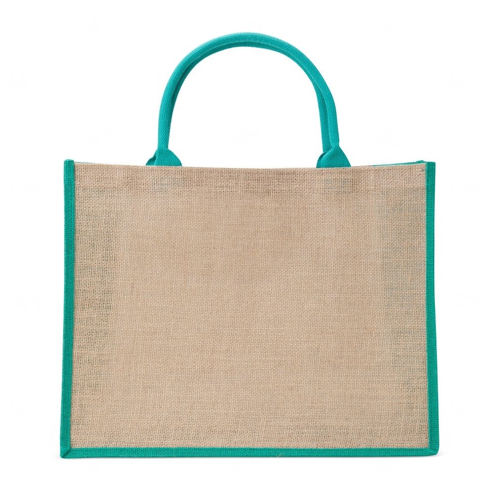 Sacola Ecológica de Juta Personalizada - 35 x 45 cm Verde Água