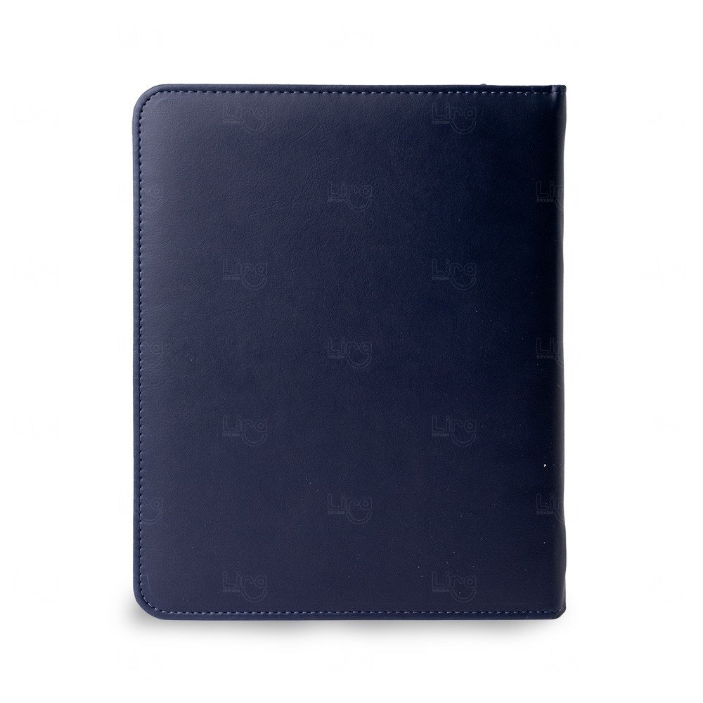 Pasta Caderno em Couro Sintético com Zíper Personalizada 