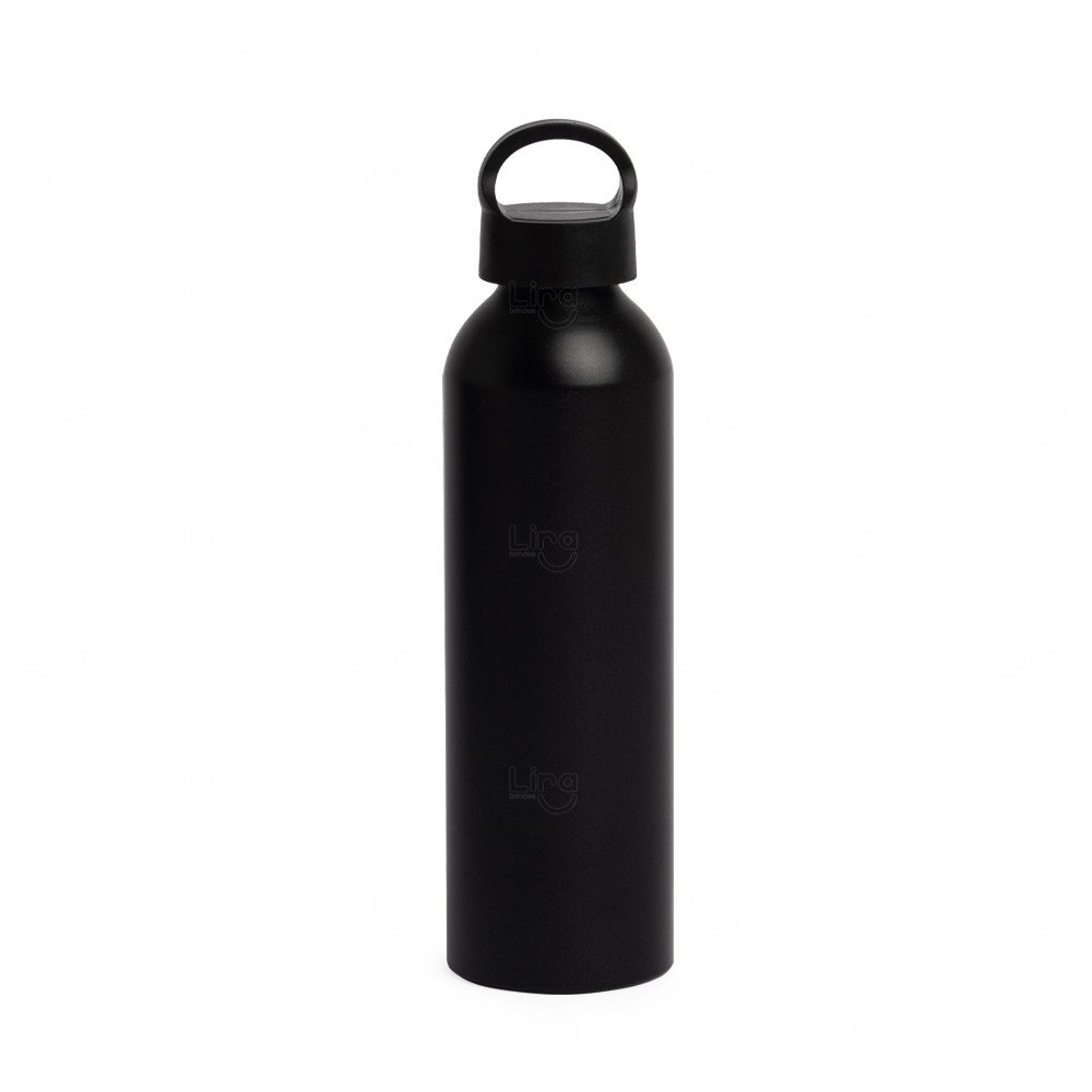Garrafa de Alumínio 630ml Personalizada Preto e Preto