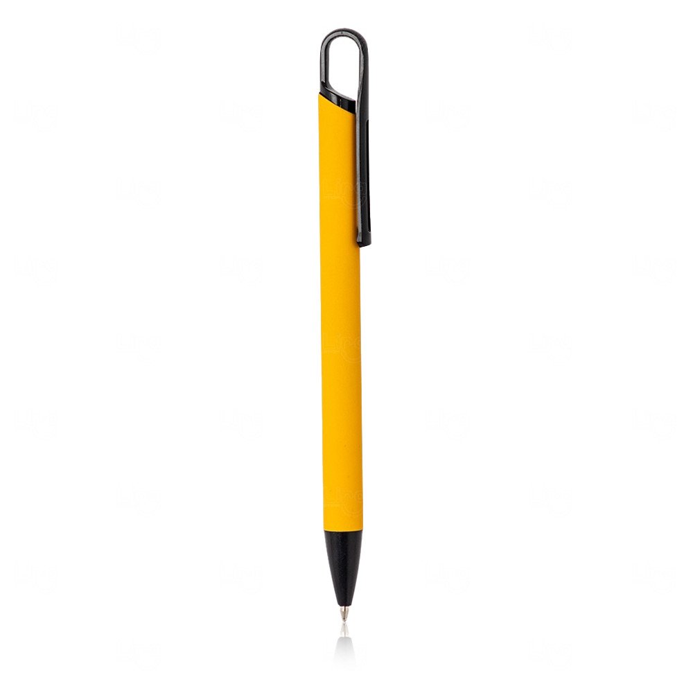 Caneta de Metal Emborrachada Personalizada Amarelo