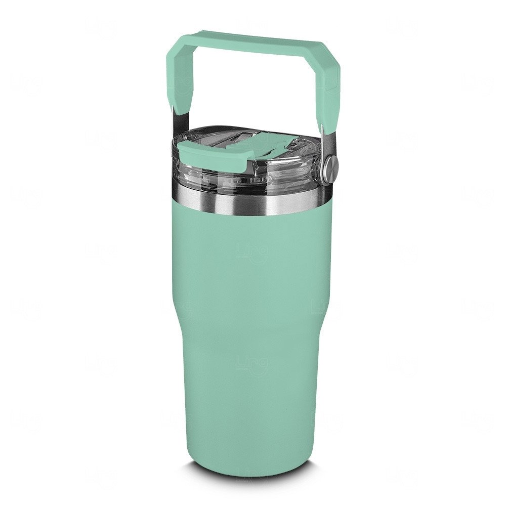 Copo Térmico Personalizado Inox 650ml com Tampa, Bico e Alça 