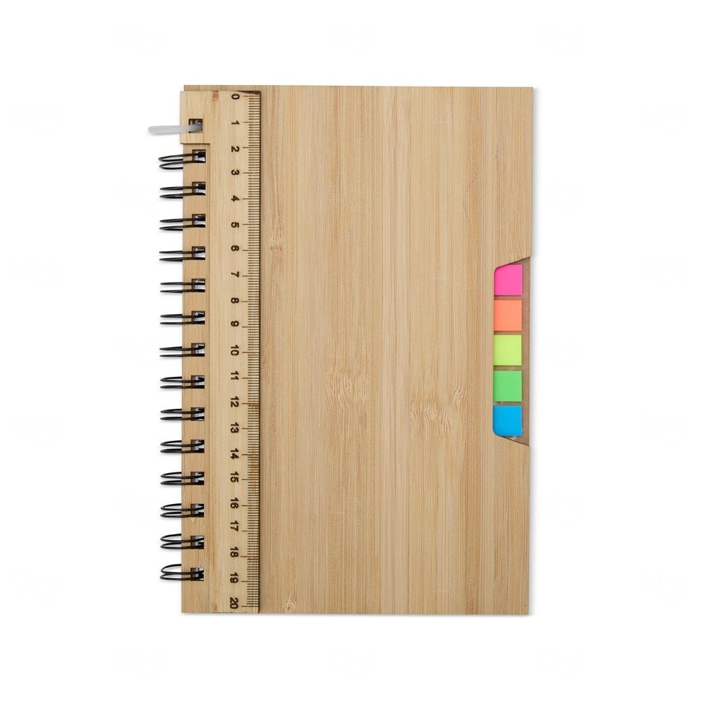 Caderno de Bambu com Régua Personalizado - 21x15cm 