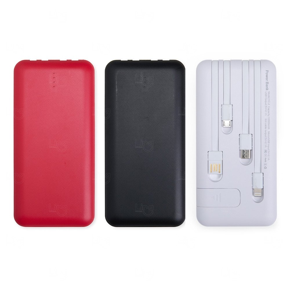 Power Bank com Lanterna e Multissaídas Personalizado - 10.000mAh 