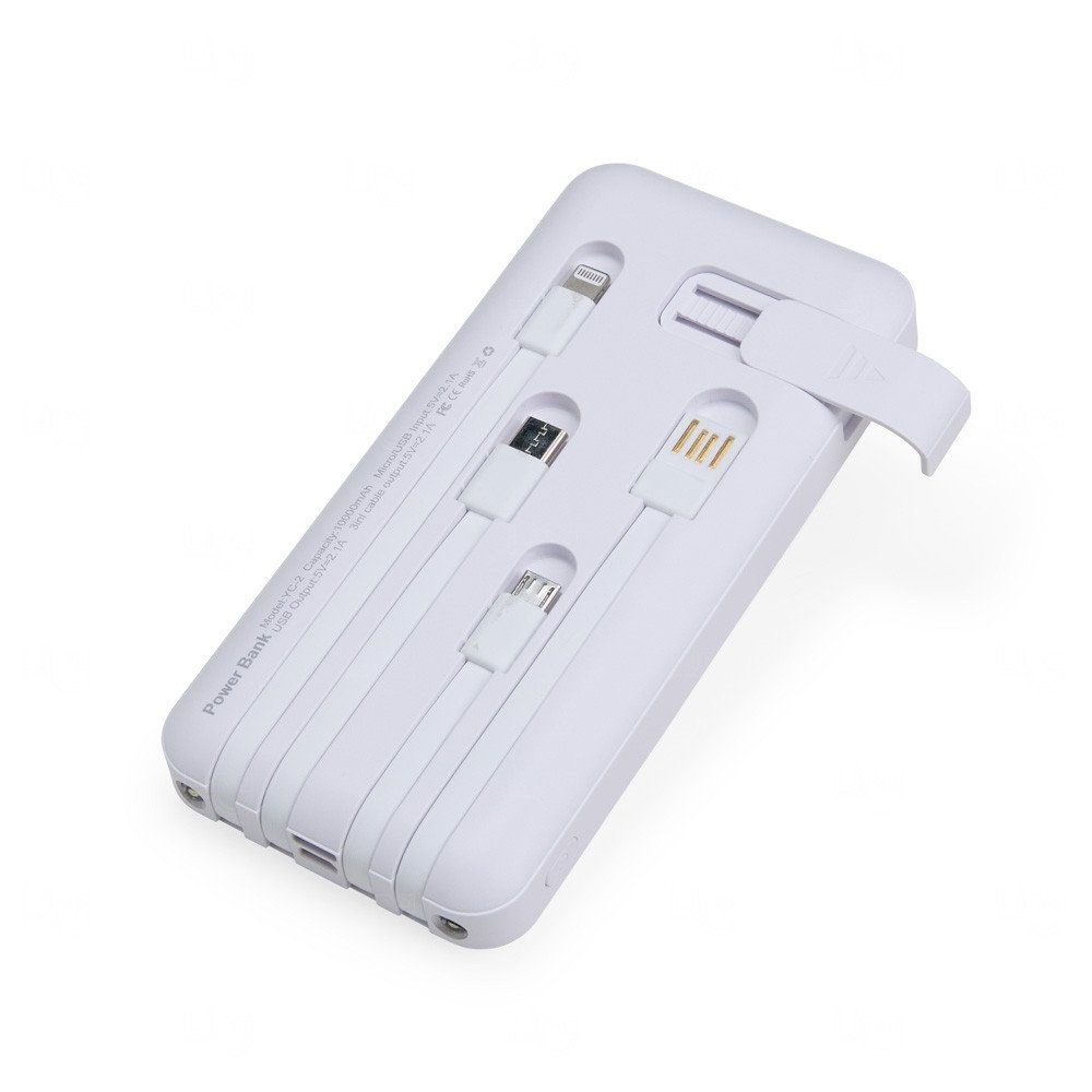Power Bank com Lanterna e Multissaídas Personalizado - 10.000mAh 