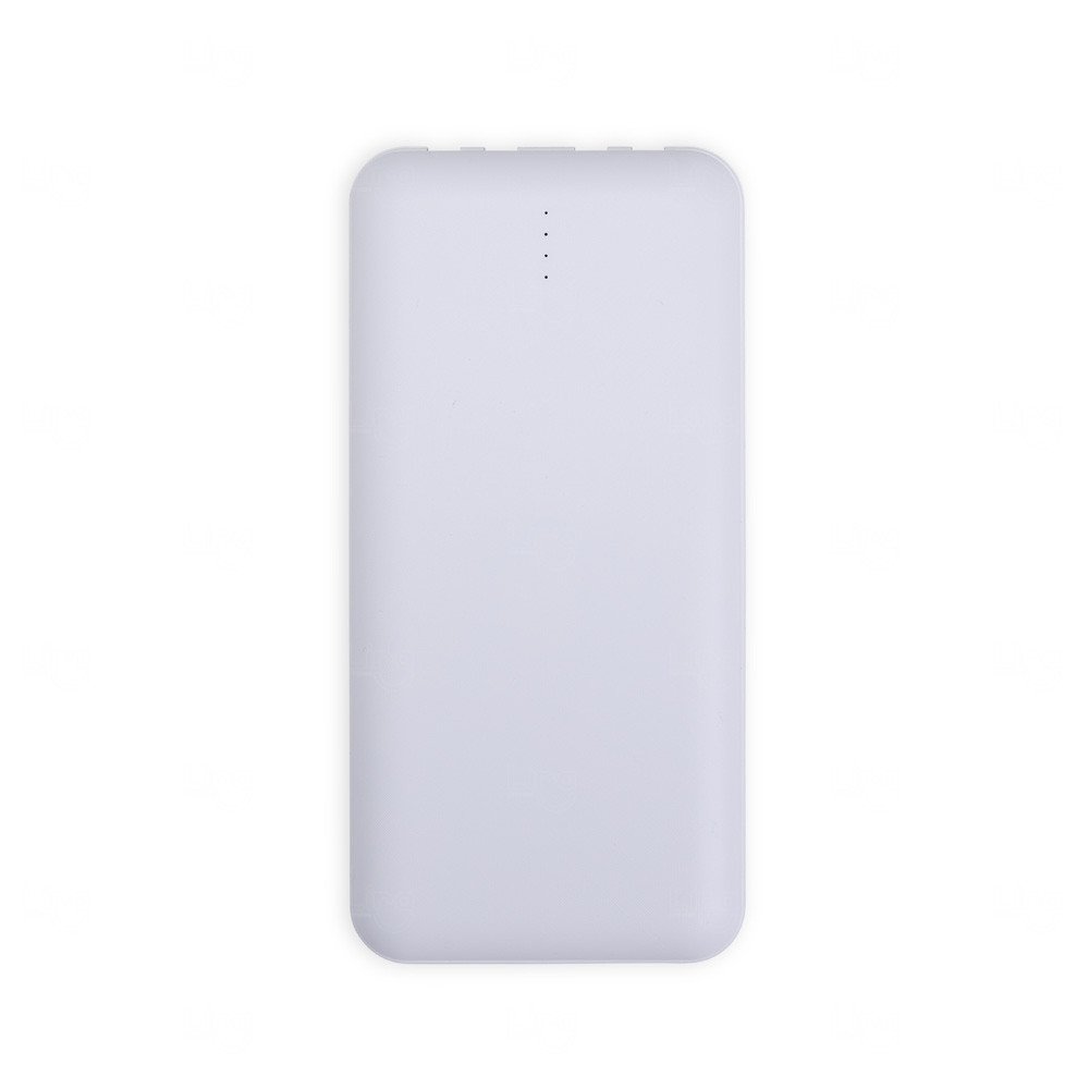 Power Bank com Lanterna e Multissaídas Personalizado - 10.000mAh Branco